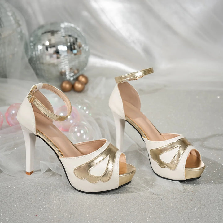 Women’s Stiletto Heel Sandals – Platform Peep Toe Ankle Strap Shoes