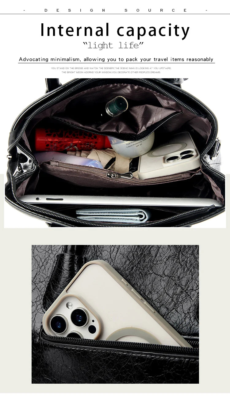 Women’s PU Leather Tote & Crossbody Handbag – Large Shoulder Bag