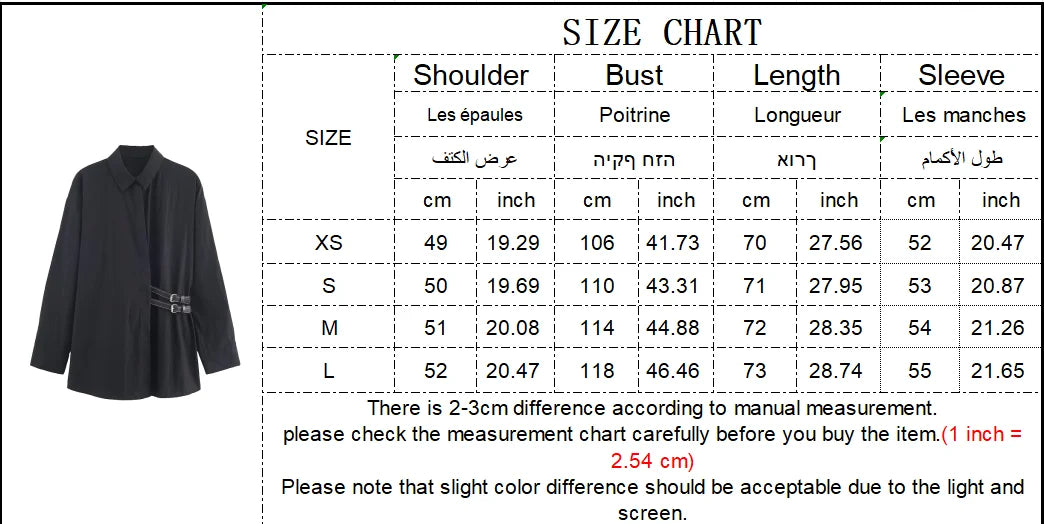 Schwarzes Damen-Langarm-Freizeithemd
