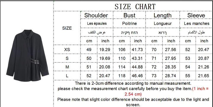Schwarzes Damen-Langarm-Freizeithemd