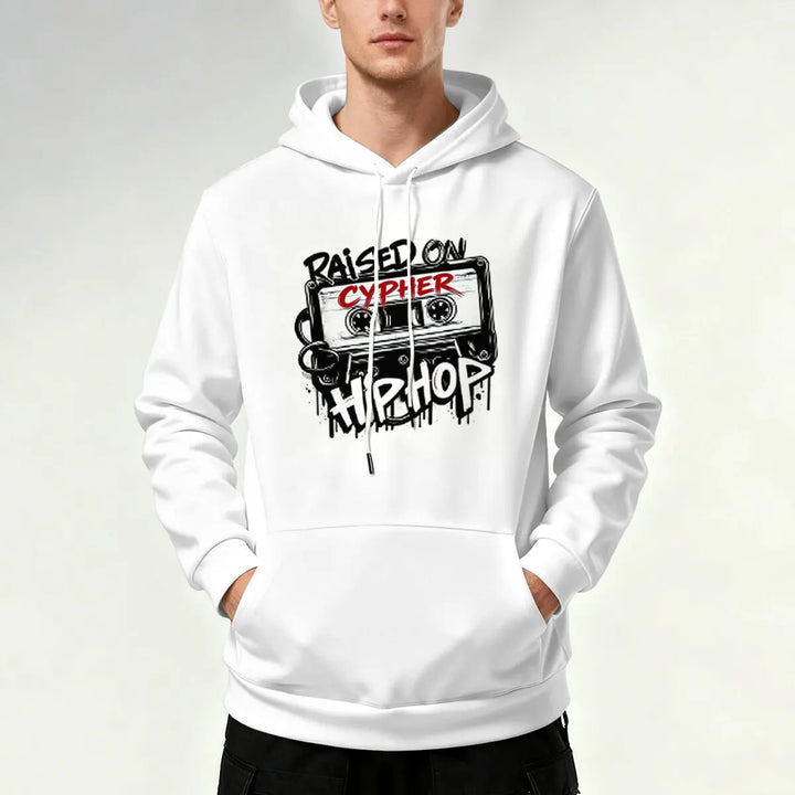 Men's Sweatshirts for Autumn and Winter, Artistic Abstract Cassette Print,a Must-have Item for Commuting, Leisure and Daily Wear