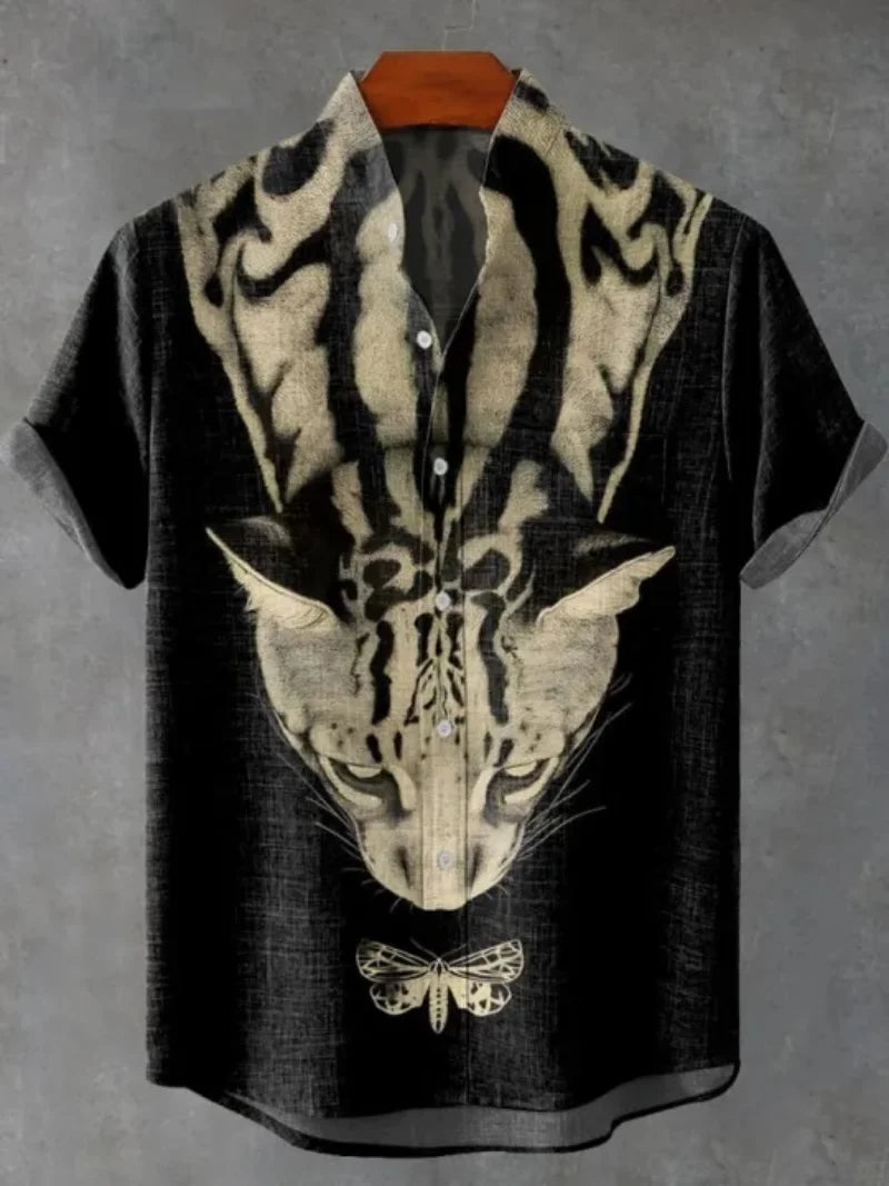 Men's Hawaiian Shirt, Men's 3D Printed Short Sleeved Shirt, Beach Vacation Linen