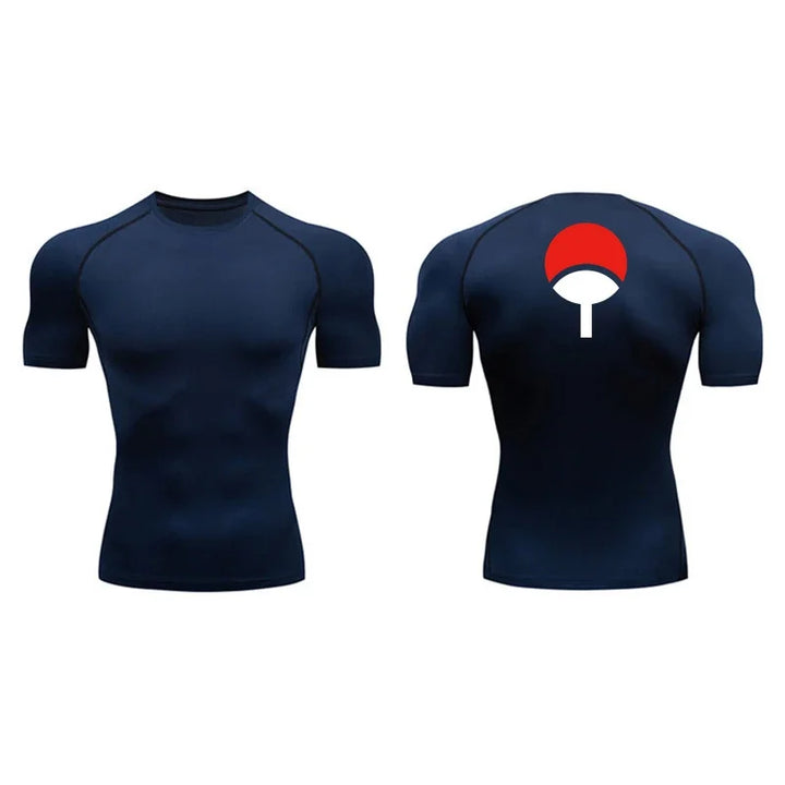 Graphic Compression Shirts for Men Athletic Quick Dry Rash Guard Stretchy Baselayers Undershirts Gym Workout Running Tshirt Tops