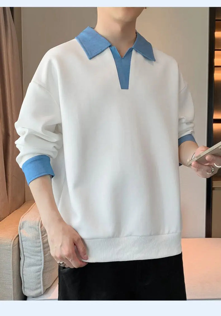 Men’s Spring/Autumn Sweatshirt – Trendy Loose Fit, Casual Long Sleeve