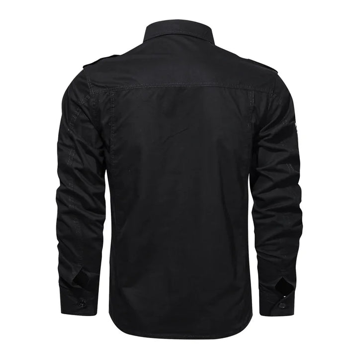 Cotton Shirt Men Casual Solid Long Sleeve Blouses High Quality Militar Overshirt Brand Clothing Black Cargo Shirts for Men 6XL