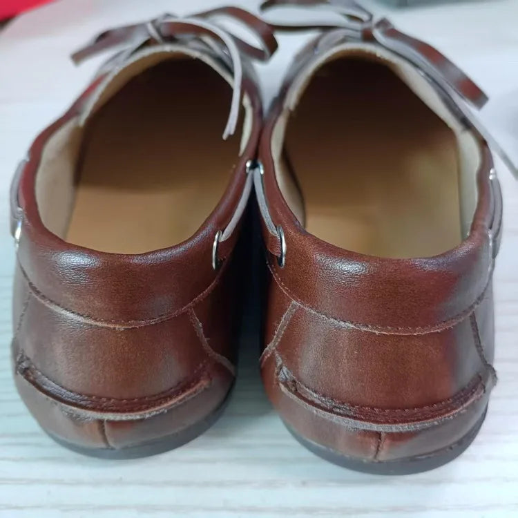 Women’s Leather Loafers – Soft-Soled Retro Spring/Autumn Shoes 2026