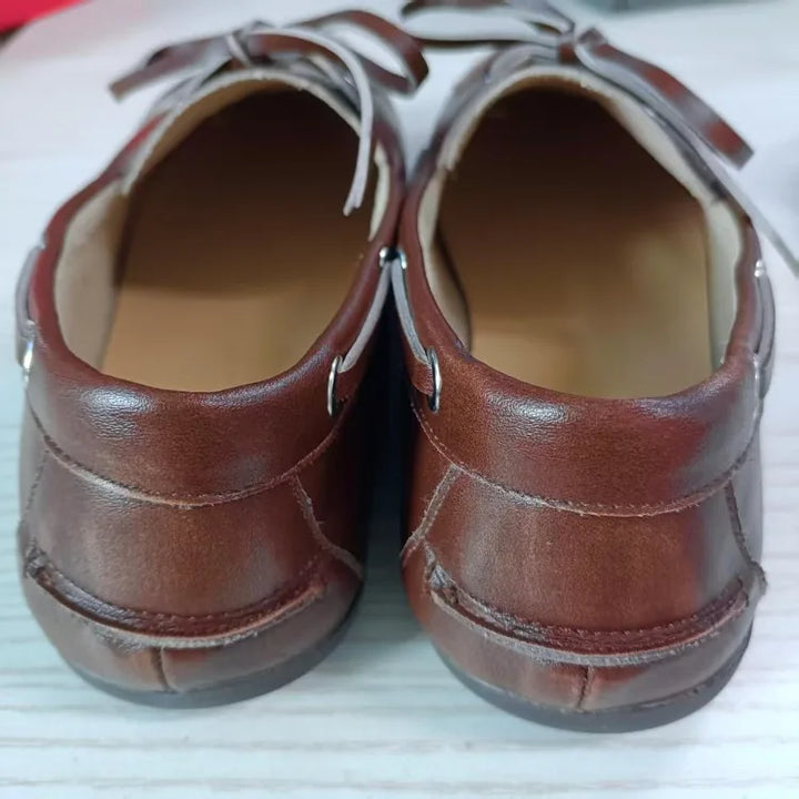 Women’s Leather Loafers – Soft-Soled Retro Spring/Autumn Shoes 2026