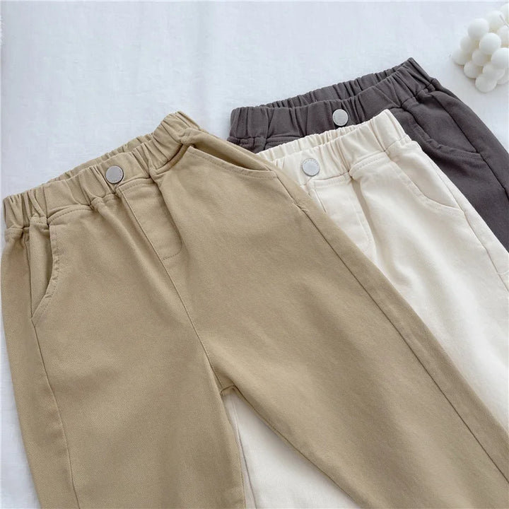 Korean Style Kids Pants - Autumn Spring Slacks for Boys & Girls, Foreign Fashion Trousers Winter Clothes for Girls