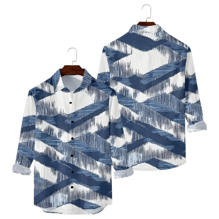 Hawaiian Button Up Shirts Retro Florals Printed Full Sleeve Streetwear Casual Men Dark Academia Resort Elegance Travel Shirt