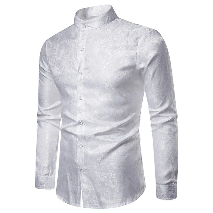 2025 New Men Fashion Medieval Floral Dress Shirts Stylish Long Sleeve Steampunk Shirt Men's Party Club Bar Social Shirt Male