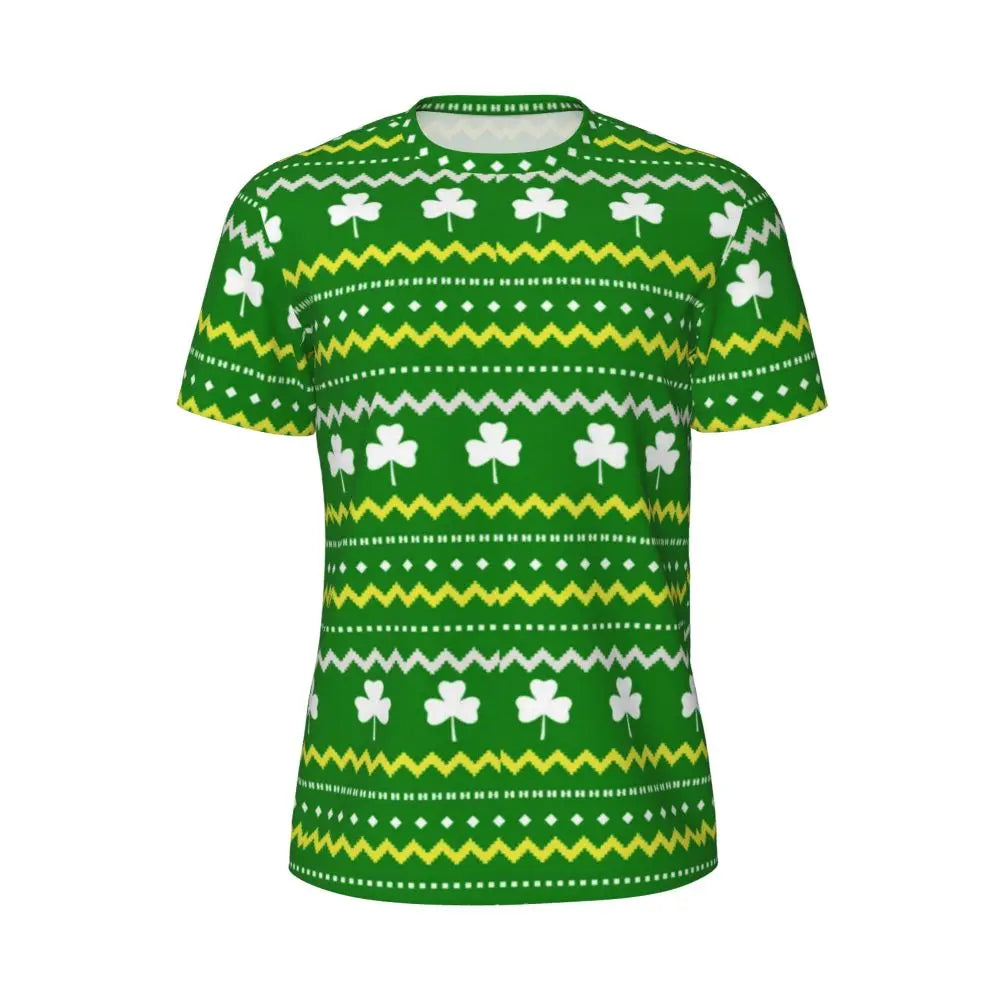 Sportswear T Shirt For Man Irish St Patricks Day T Shirts Hippie Green Plaid Summer Tees O Neck Streetwear Design Clothing Gift