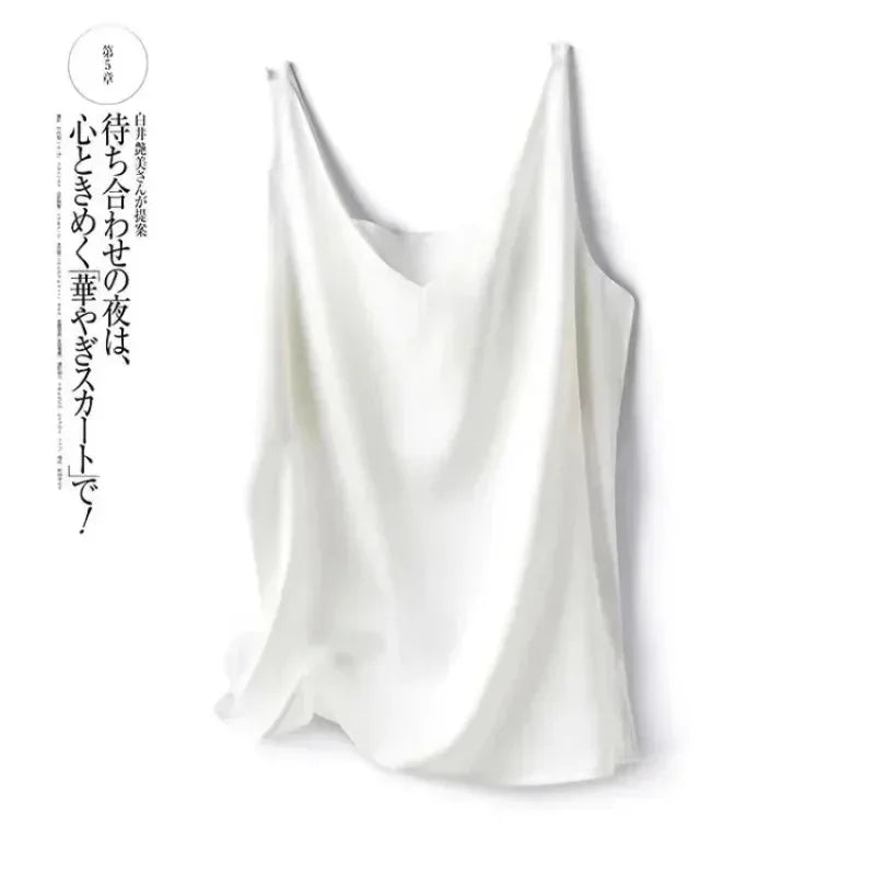 2025 Women’s Satin Silk Camisole – Sleeveless V-Neck Summer Tank Top