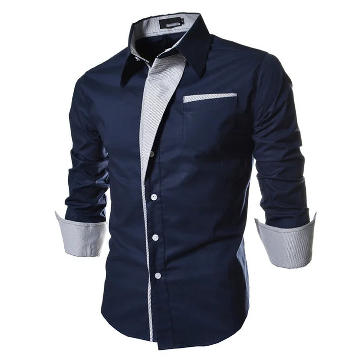 White Striped Shirts Mens 2025 Long Sleeved Business Slim Fit Male Shirt Black Social Clothes Camisa Masculina Vetement Homme