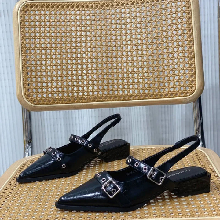 2025 Women’s Pointed Toe Sandals – Low Heels, Comfortable & Anti-Slip