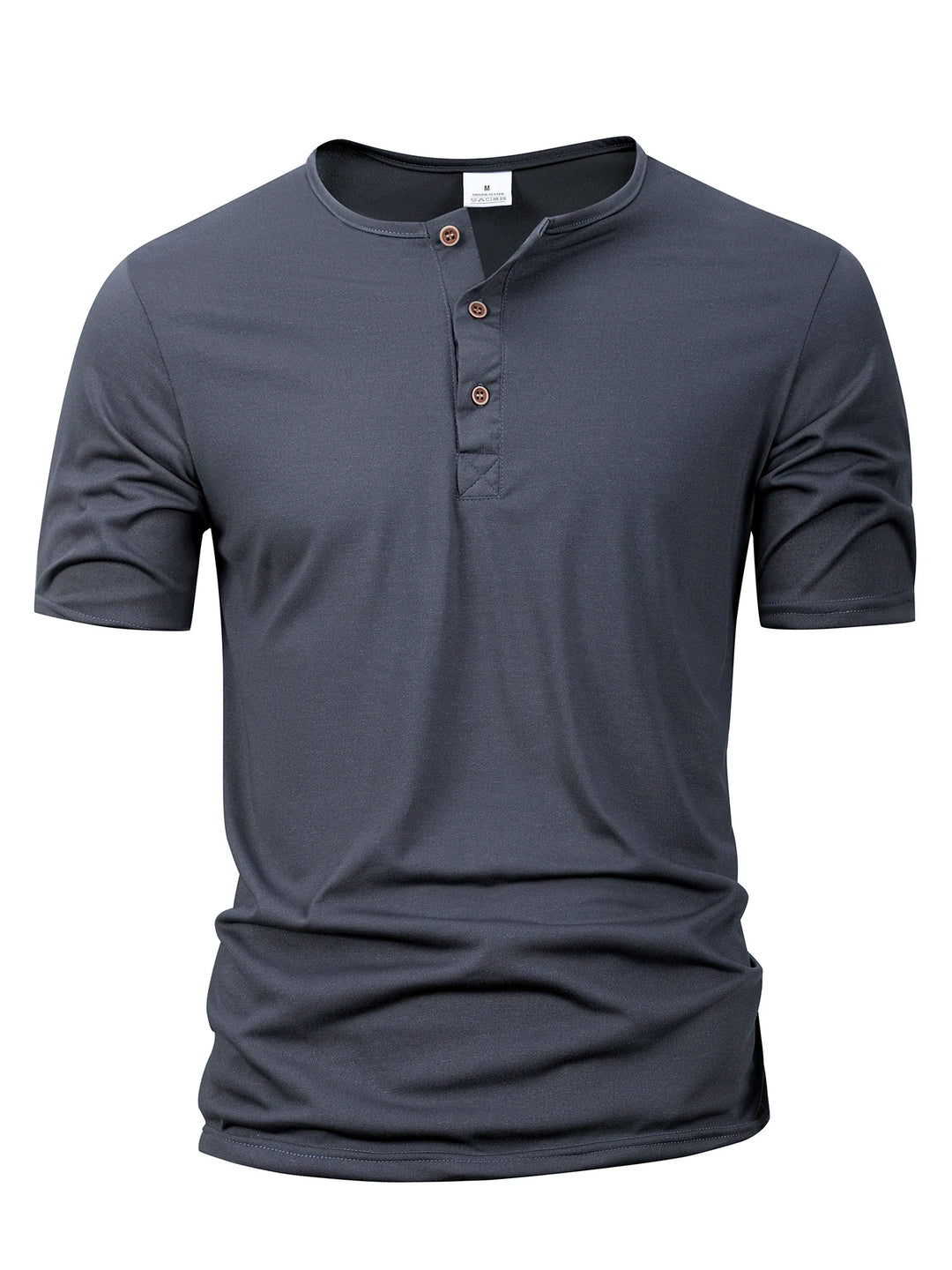 Summer Men Henley Collar T-shirts Button Slim Casual Male Solid Color Short Sleeve Men Sports T-shirt Polo shirt Tops
