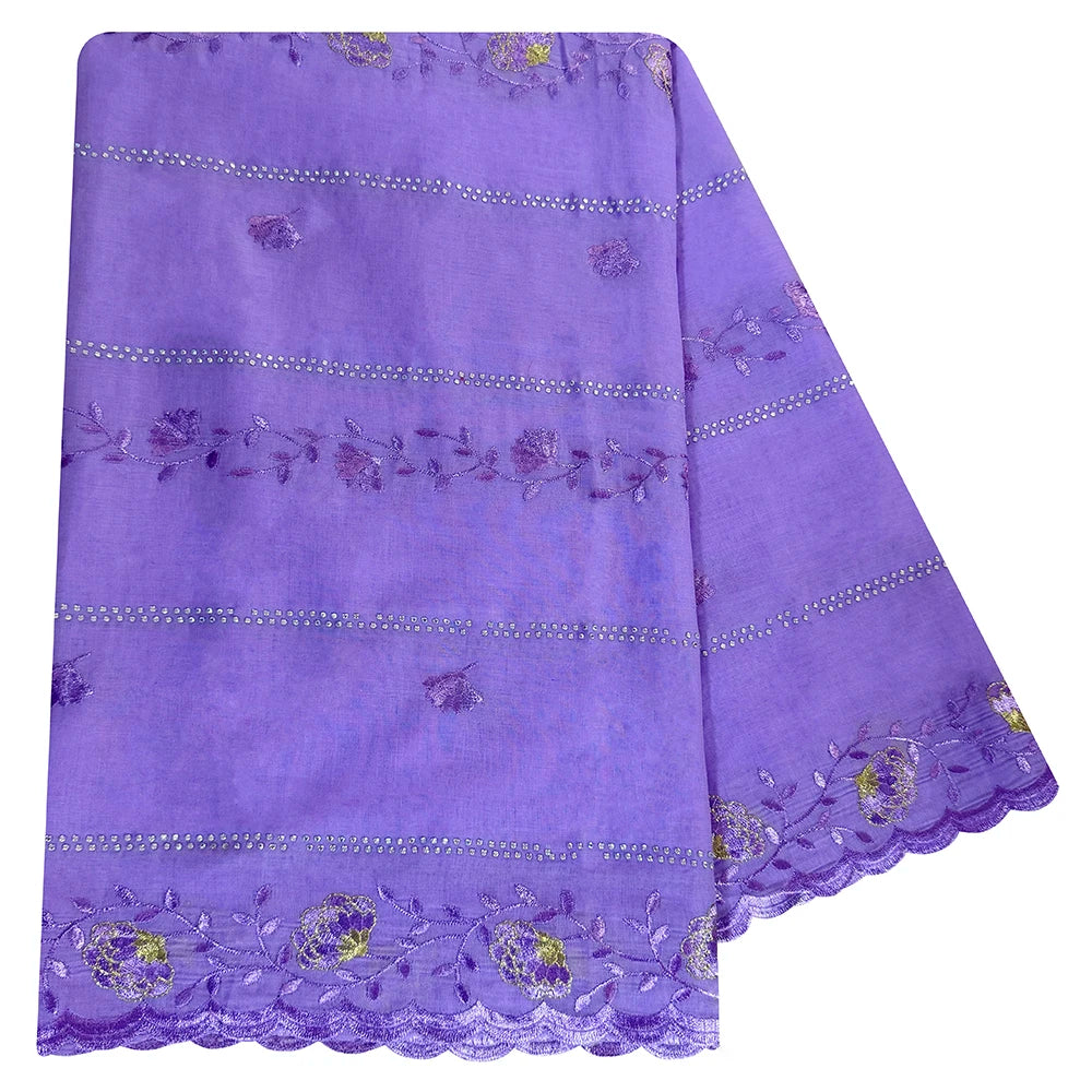 2026 KASHKHA Style 100% Cotton Fabric Embroidered Scarf African Muslim Headscarf Dubai New Floral Style For Prayer