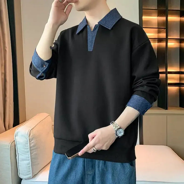 Men’s Spring/Autumn Sweatshirt – Trendy Loose Fit, Casual Long Sleeve