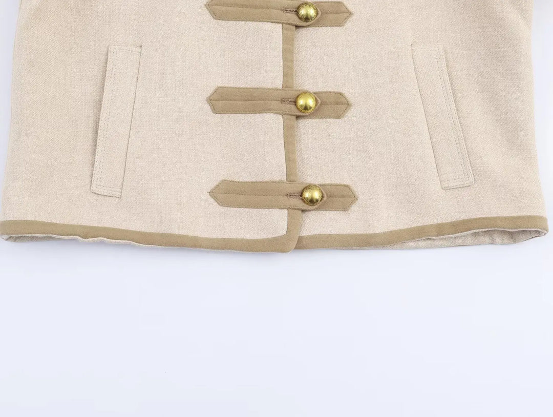 Women’s Autumn 2025 Jacket – Chic Long Sleeve Coat with Rope Knot Buckle