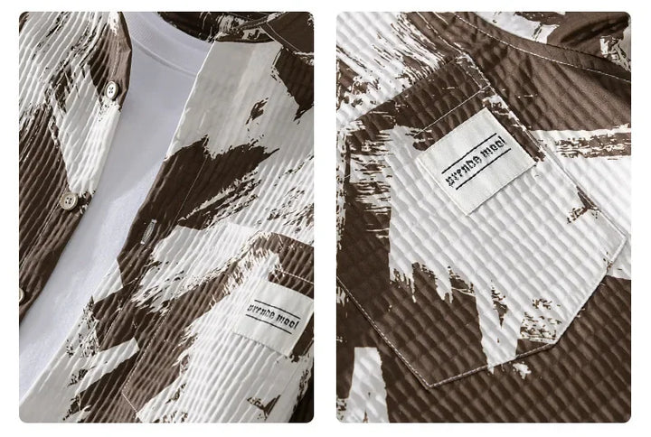 High-quality long-sleeved shirt for new autumn fashion, trendy brand, handsome business style, textured striped shirt, slim fit