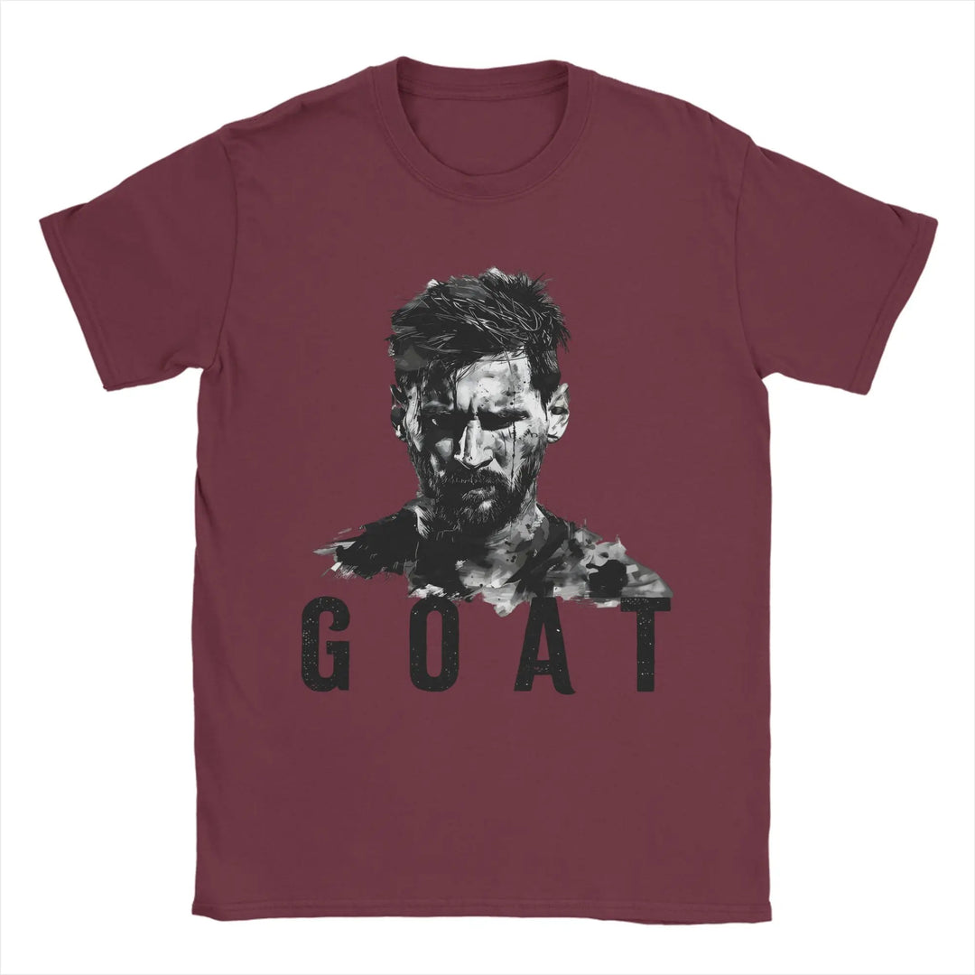Men T-Shirts Football Messis Leisure Cotton Tee Shirt Short Sleeve  T Shirts Round Neck Clothing Unique